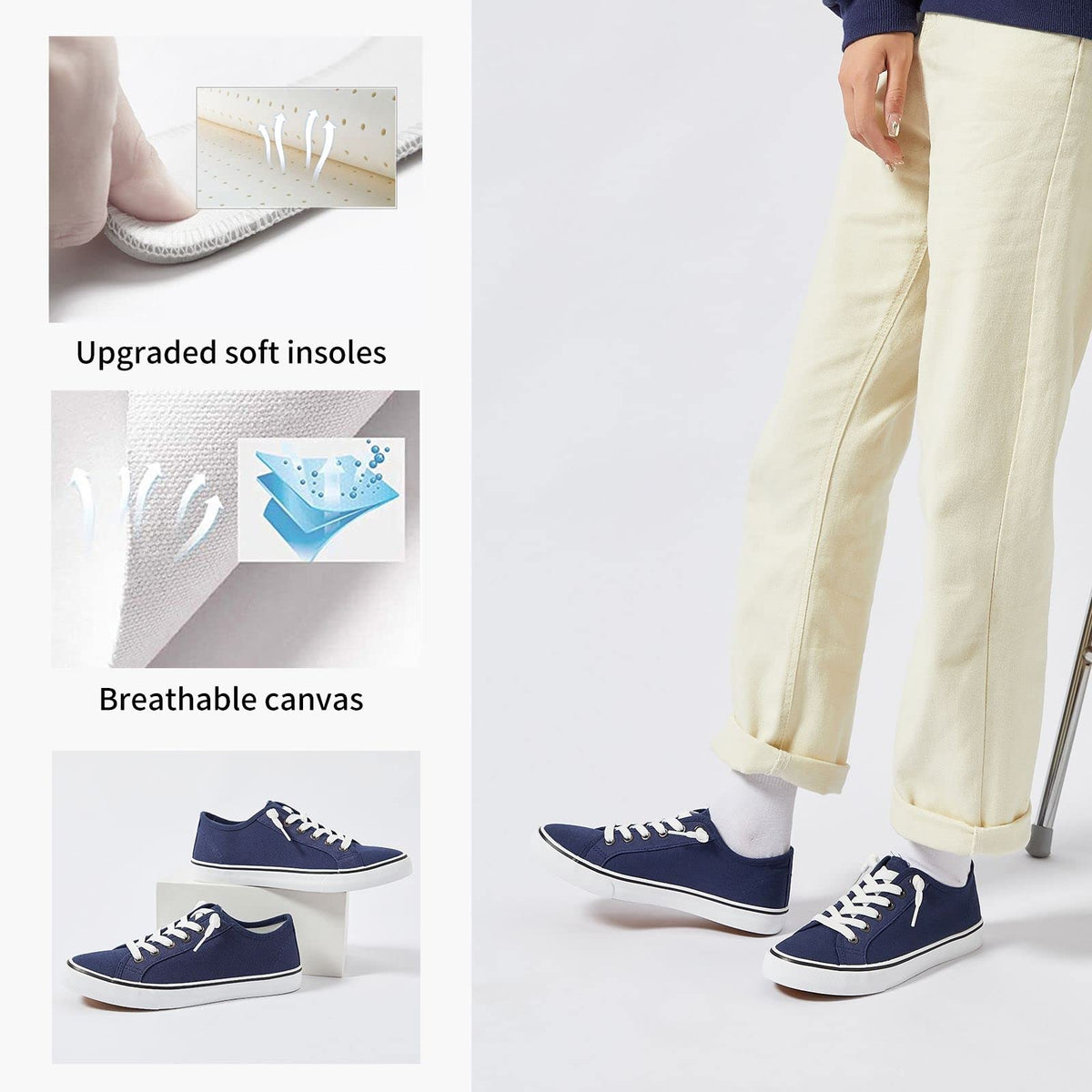 Baskets XRH Femme Navy sur fond neutre