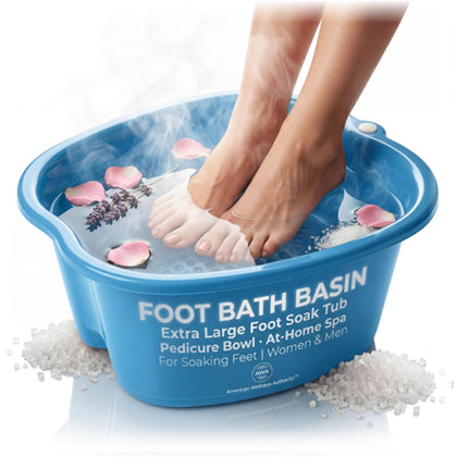 Bassin de bain de pieds extra large vue de face en bleu