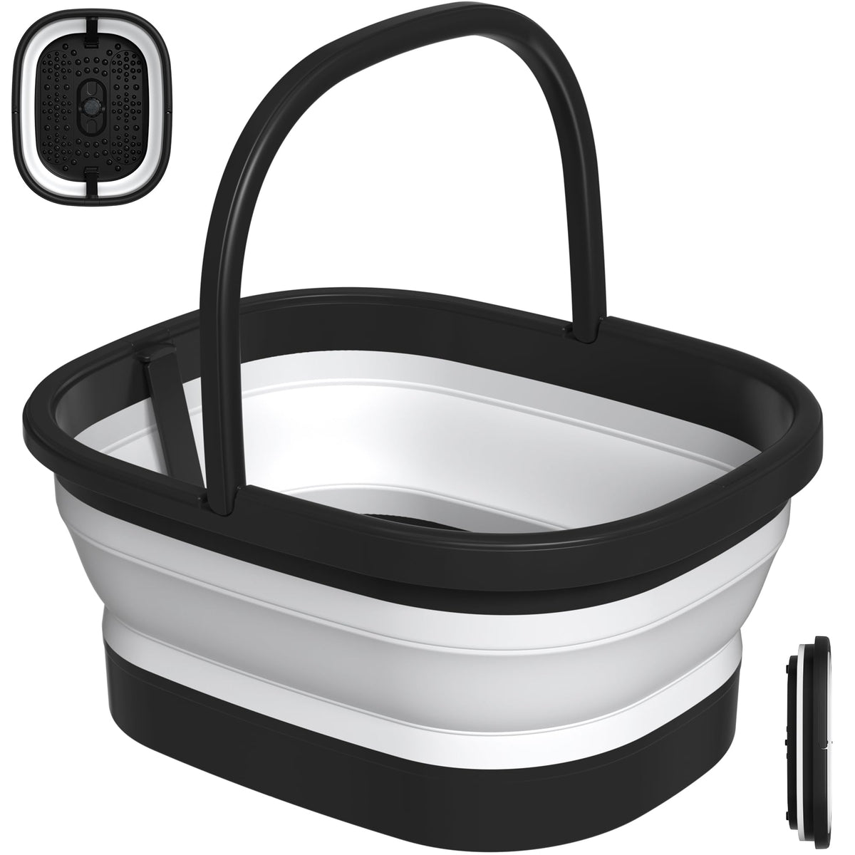 Bassin de bain Nekteck pliable noir vue de face