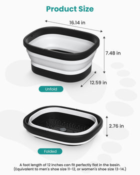 Bassin de bain Nekteck plié pour un rangement facile