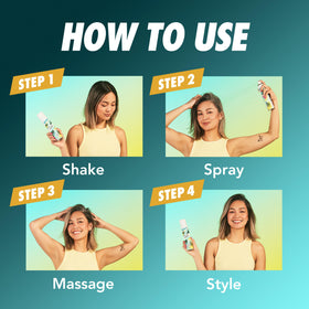 Batiste Duo de Shampooing Sec, canettes à côté d'accessoires de beauté