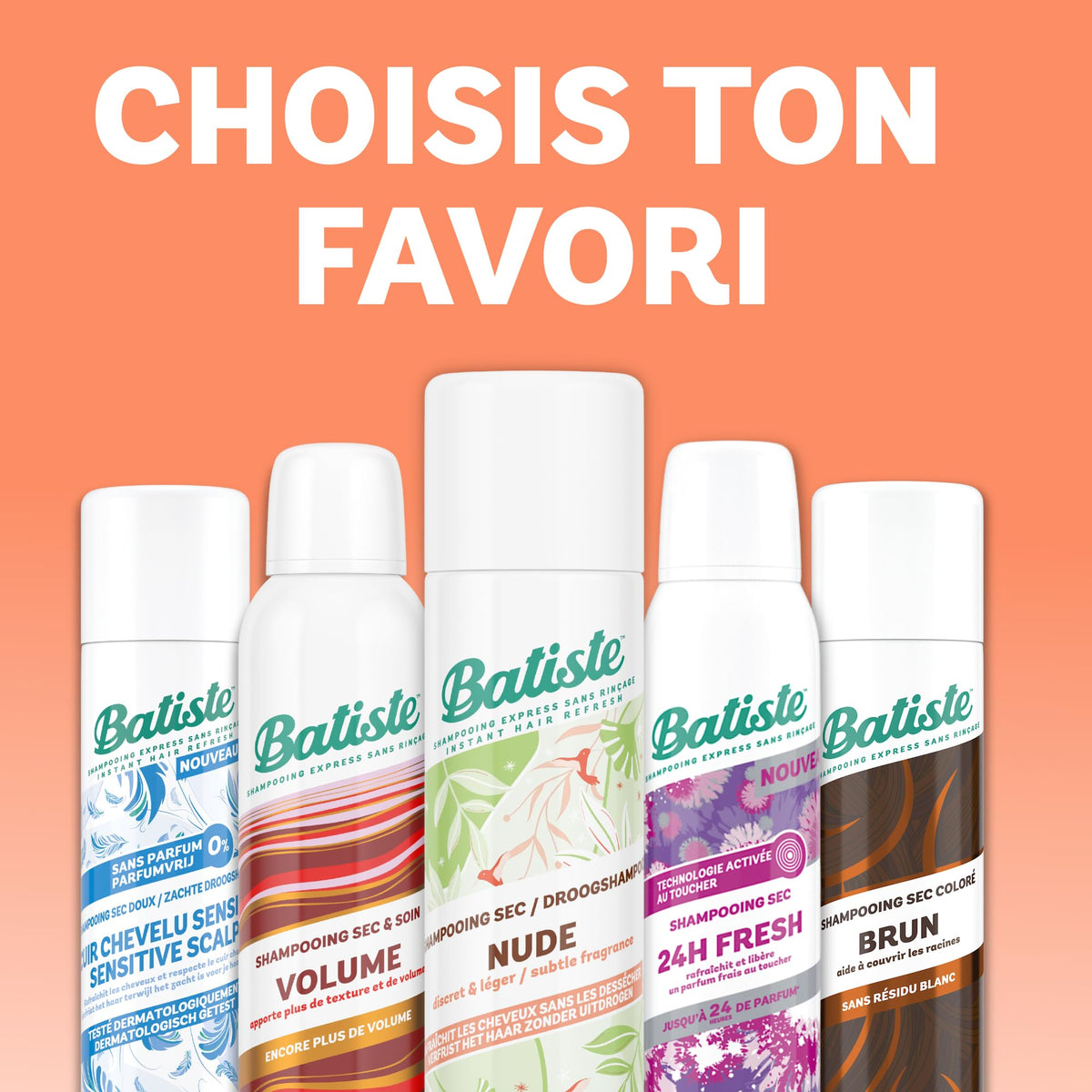 Batiste Shampoo Sec 200ml en arrière-plan