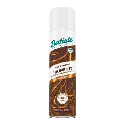 Batiste Shampoo Sec Brunette 5,71 oz vue avant avec étiquette colorée