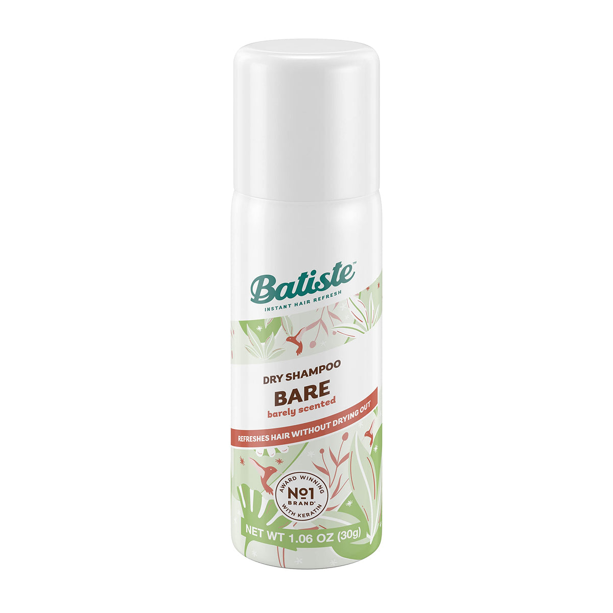 Batiste Shampoo Sec Mini Voyage, présentation du produit sur un fond neutre