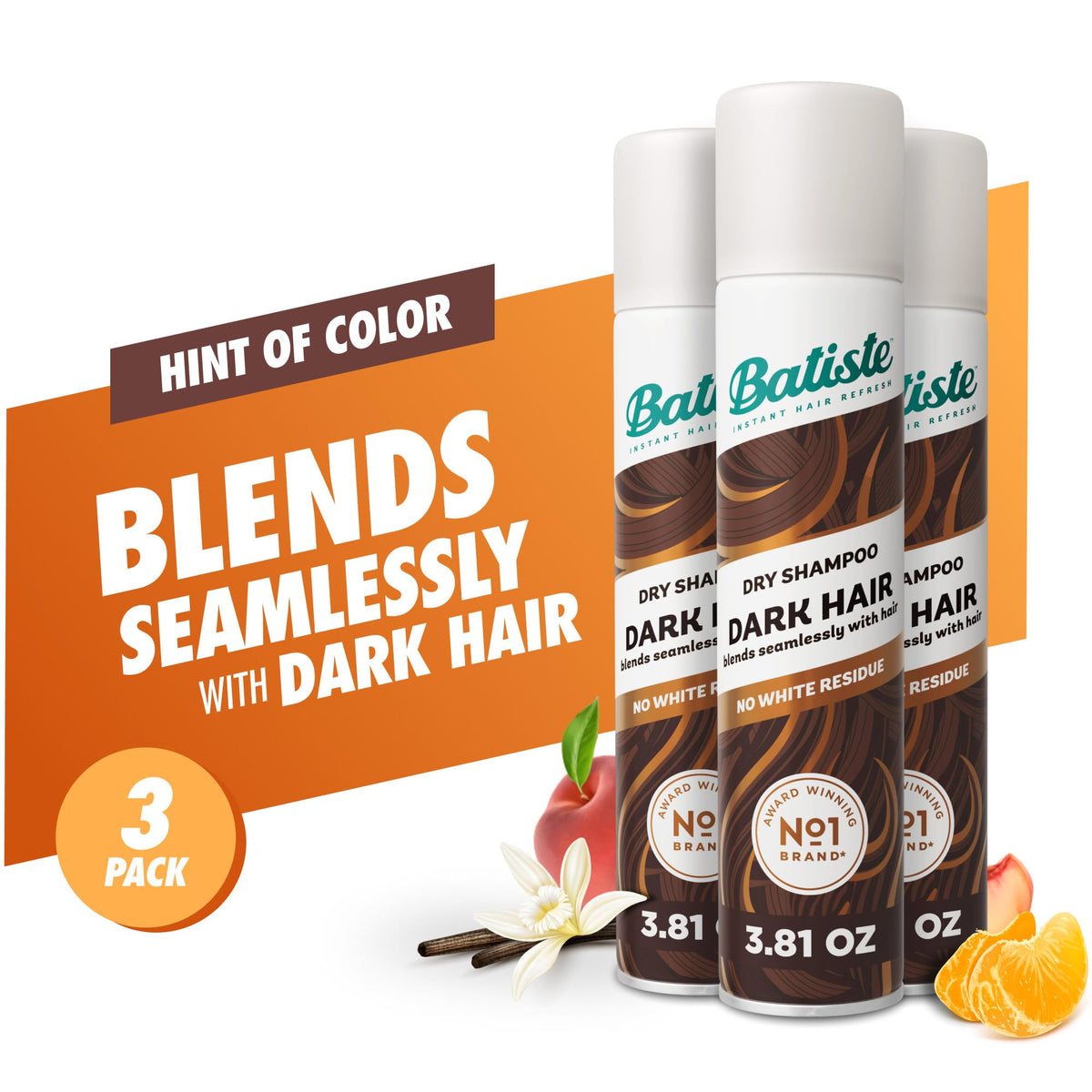 Batiste Shampoo Sec Tanné avec ingrédients visibles