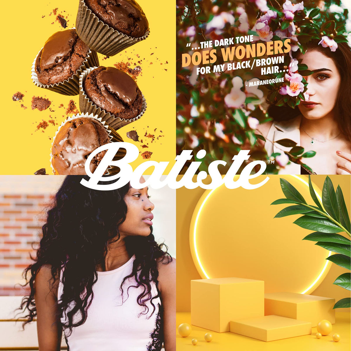 Batiste Shampoo Sec Tanné en utilisation sur cheveux