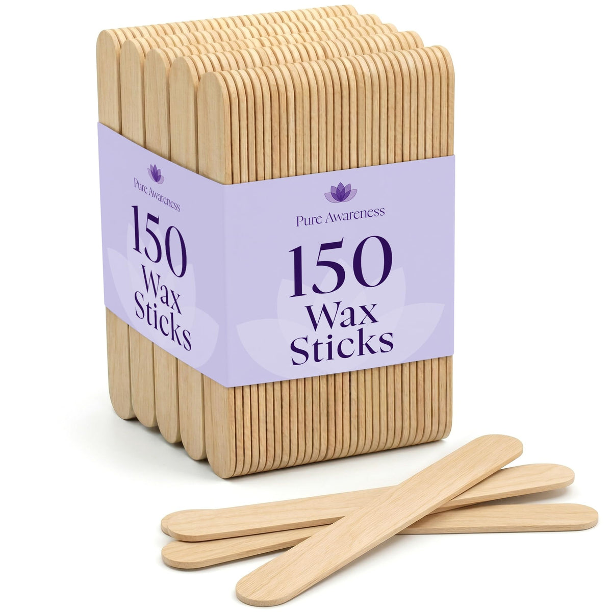 Bâtonnets en bois PURE AWARENESS pour épilation, pack de 150