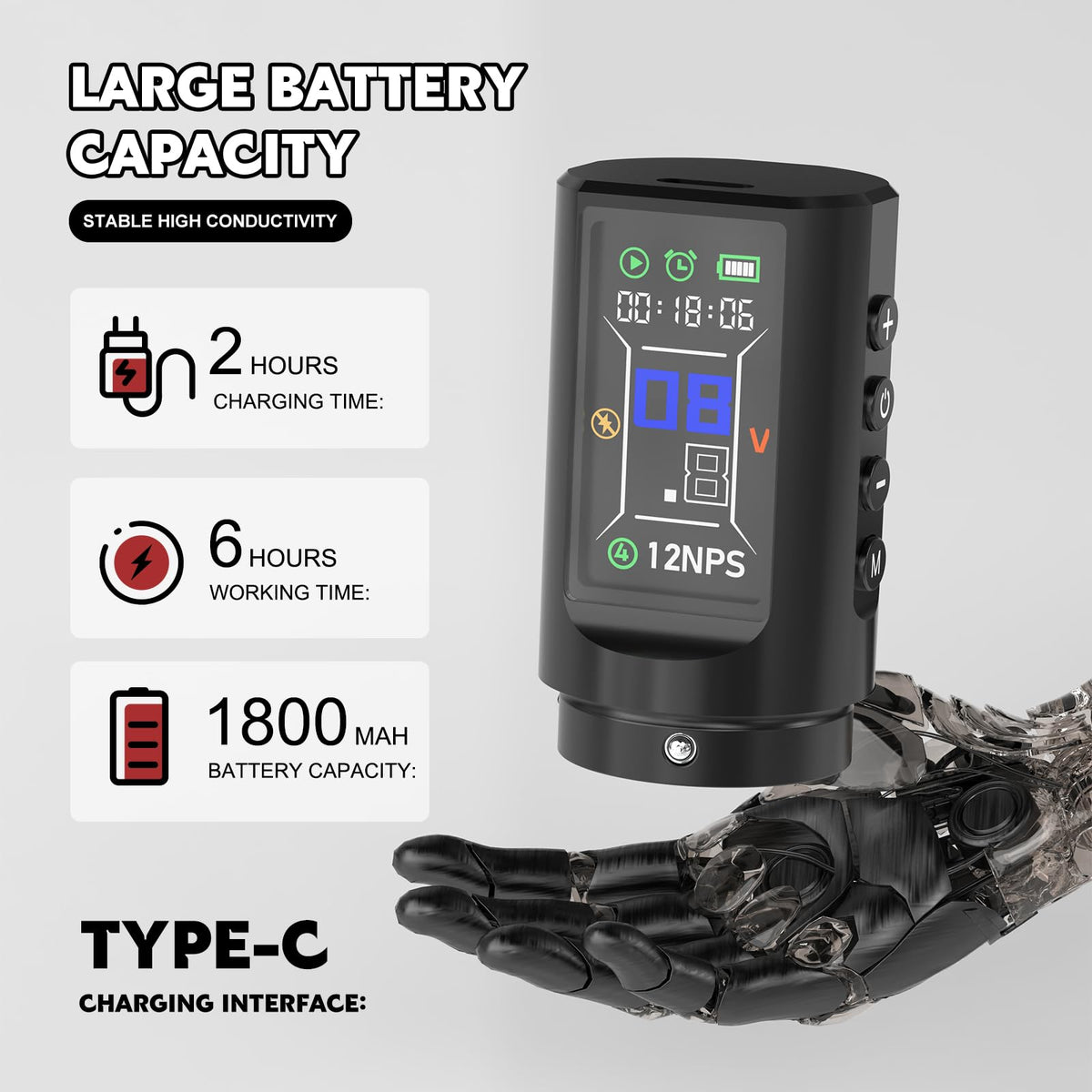 Batterie amovible du kit de tatouage Wormhole Saros