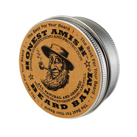 Baume à barbe Honest Amish 118g vue de face dans sa boîte en métal