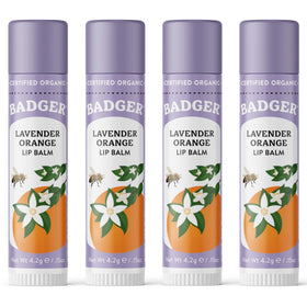 Baume à Lèvres Badger Orange Lavande pack de 4