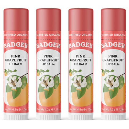 Baume à Lèvres Badger Pamplemousse Rose, vue de face