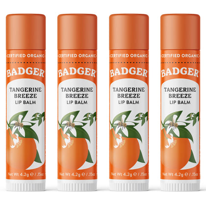 Baume à lèvres Badger Tangerine Breeze en pack de 4