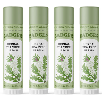 Baume à Lèvres Badger Tea Tree 4 Pack vue de face