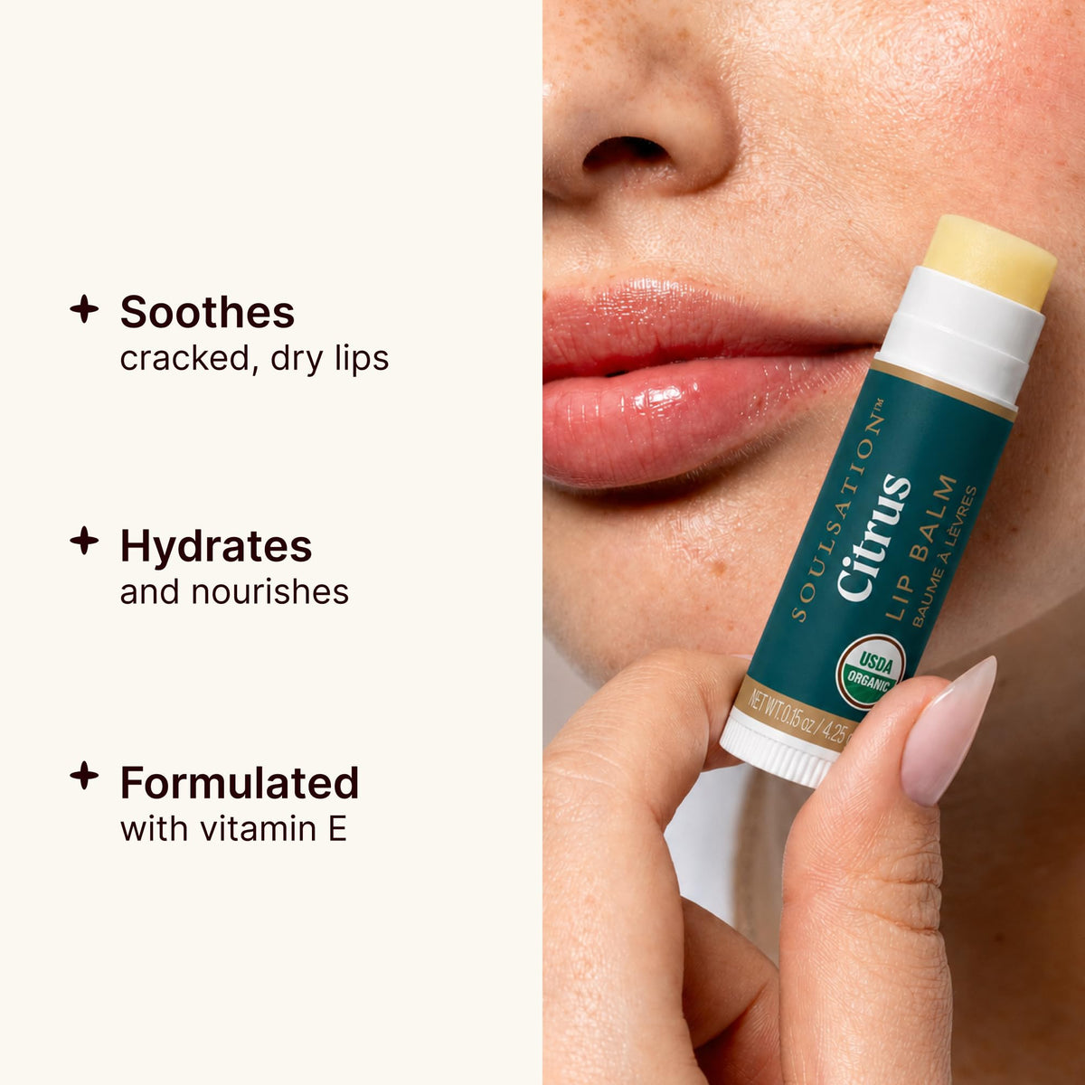 Baume à lèvres bio Citrus SOULSATION en tube