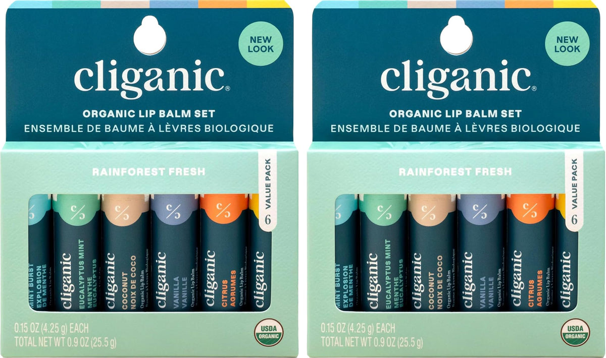Baume à lèvres bio Cliganic lot de 12 tubes avec saveurs variées