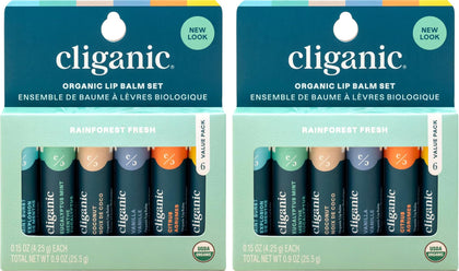 Baume à lèvres bio Cliganic lot de 12 tubes avec saveurs variées