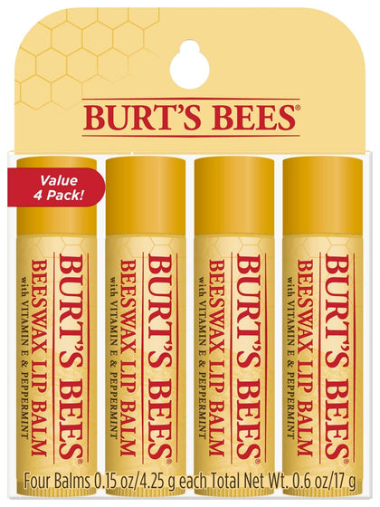 Baume à lèvres Burt's Bees 100% naturel en pack de 4