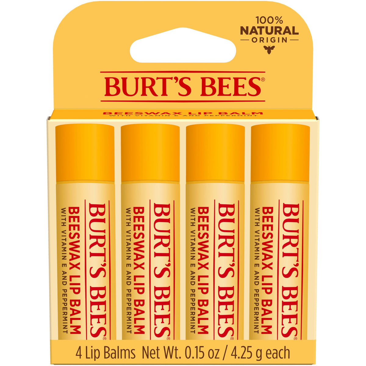 Baume à lèvres Burt's Bees à la cire d'abeille, tube menthe