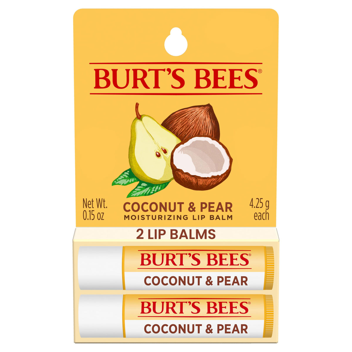 Baume à Lèvres Burt's Bees Coco et Poire - tube avant