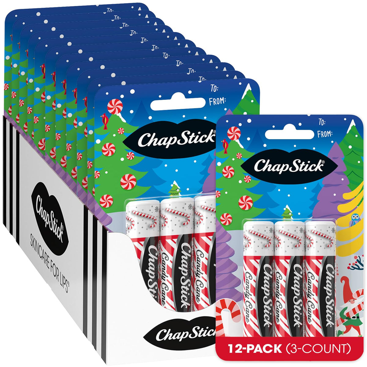 Baume à Lèvres ChapStick Candy Cane 0,15 Oz vue avant