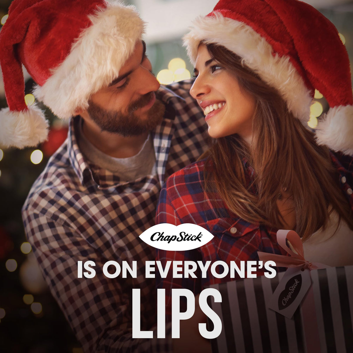 Baume à Lèvres ChapStick Candy Cane ouvert avec applicateur