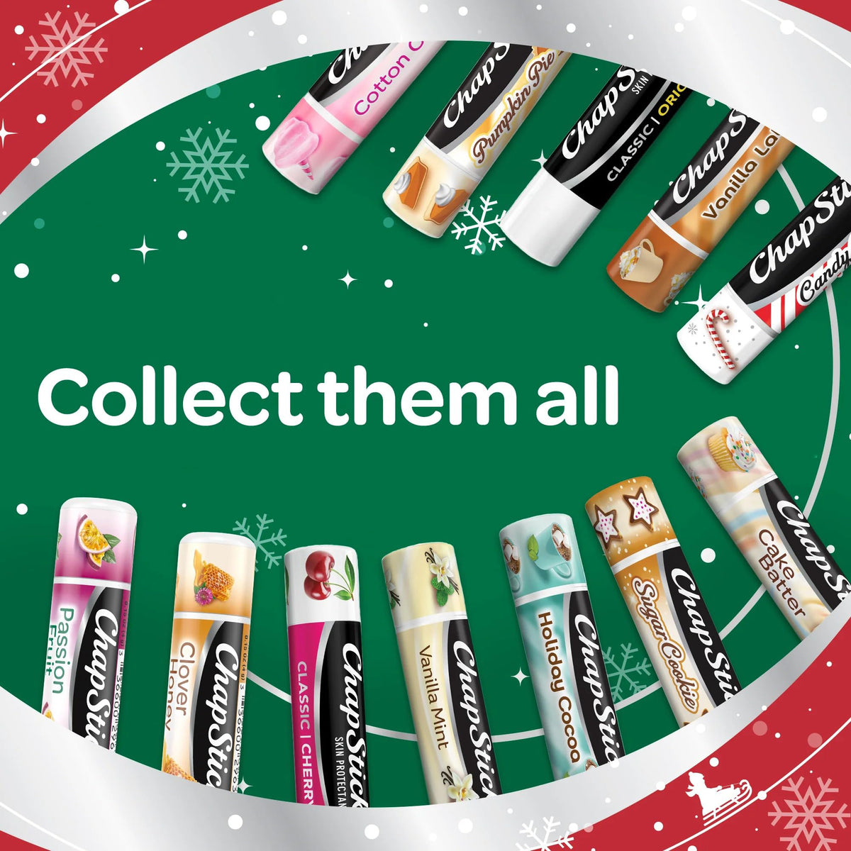 Baume à Lèvres ChapStick Candy Cane sur bureau