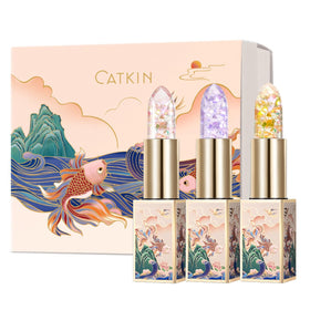 Baume à lèvres coloré Catkin en coffret de 3 pièces avec packaging élégant