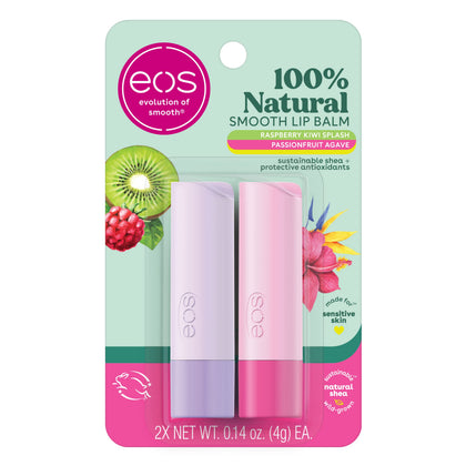 Baume à lèvres eos 100% naturel Framboise Kiwi Splash devant