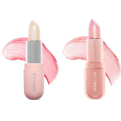 Baume à Lèvres Glimmer Duo Winky Lux, vue avant avec paillettes