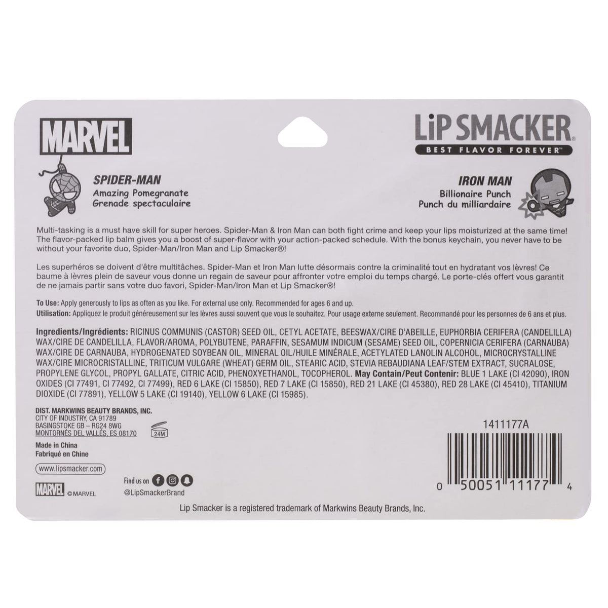 Baume à lèvres Lip Smacker avec un fond coloré