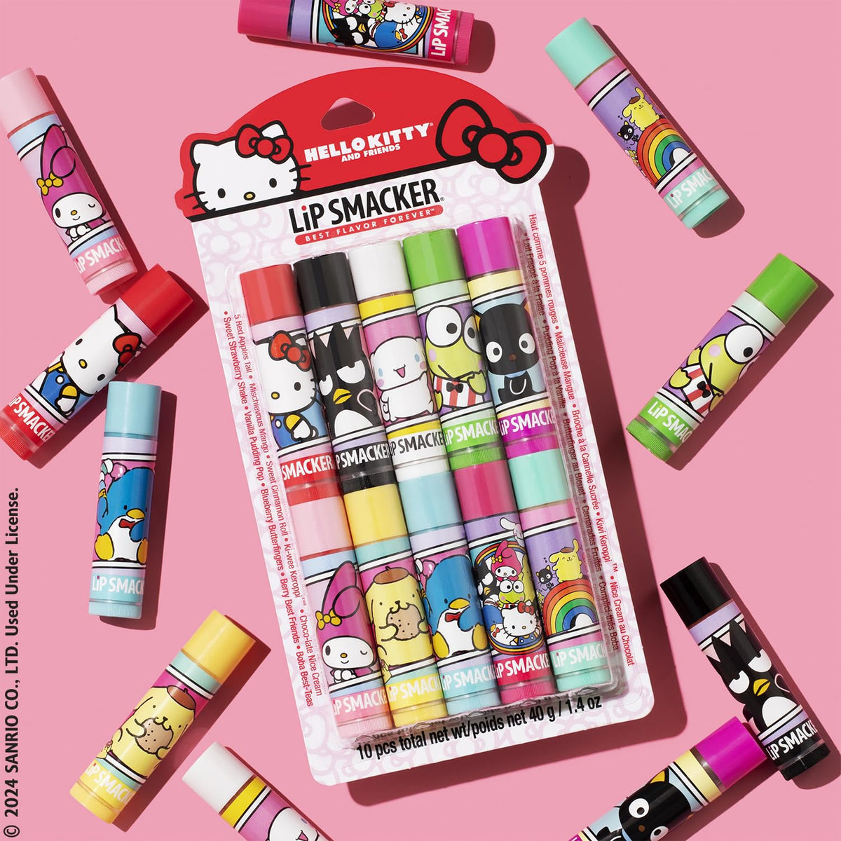 Baume à lèvres Lip Smacker Hello Kitty ouvert avec texture crémeuse