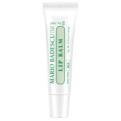 Baume à Lèvres Mario Badescu 9g avant avec tube blanc et logo
