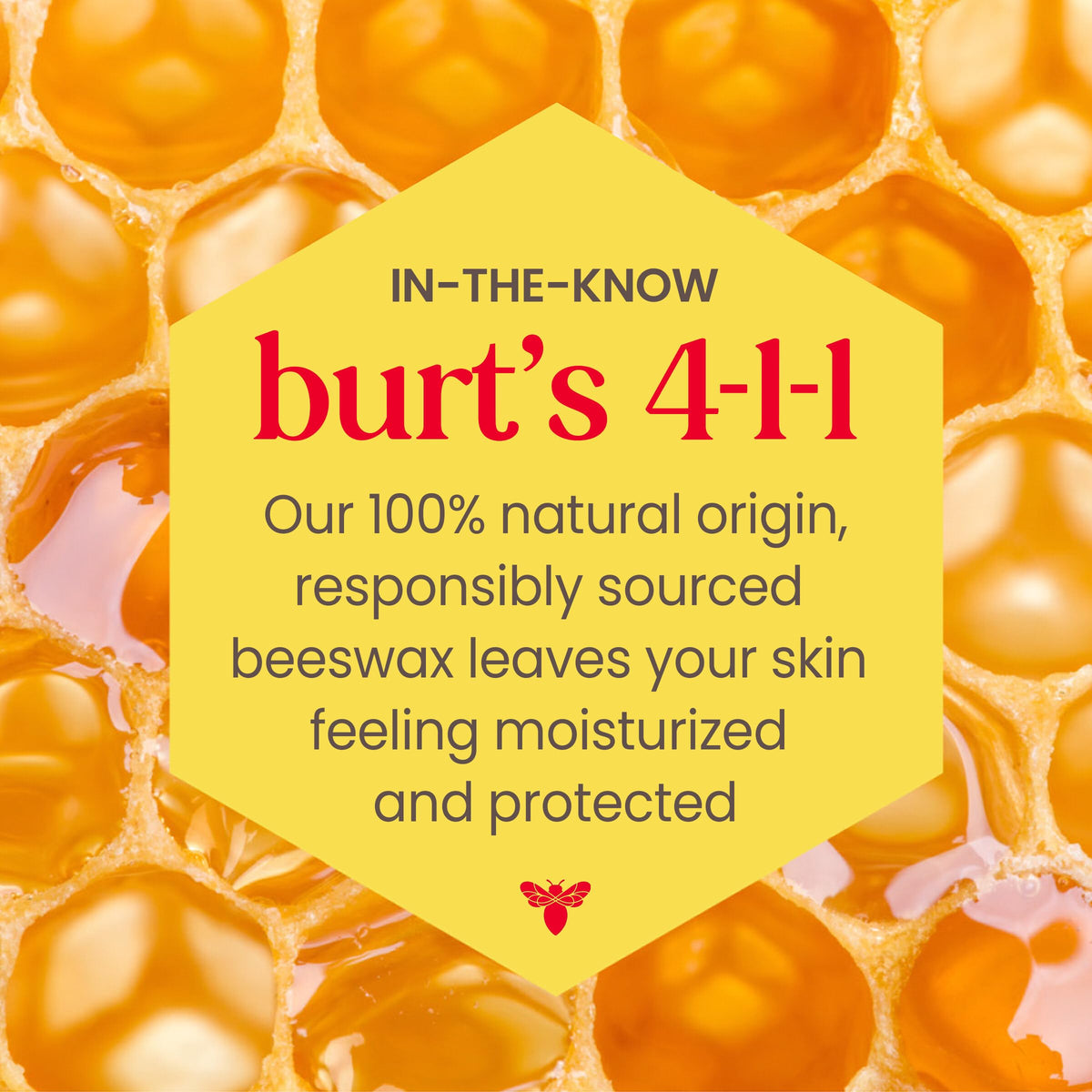 Baume à lèvres rhubarbe Burt's Bees avec reflet lumineux