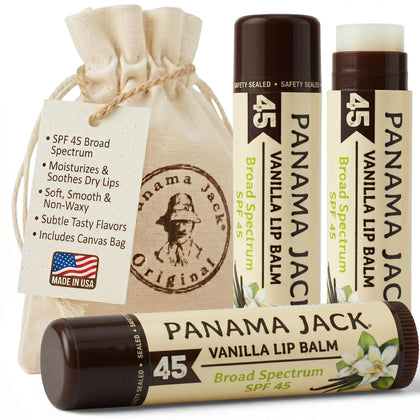 Baume à lèvres solaire Panama Jack SPF 45 Vanille face avant