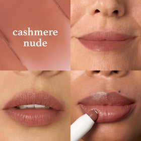 Baume à lèvres teinté Cashmere Nude Julep sur fond blanc