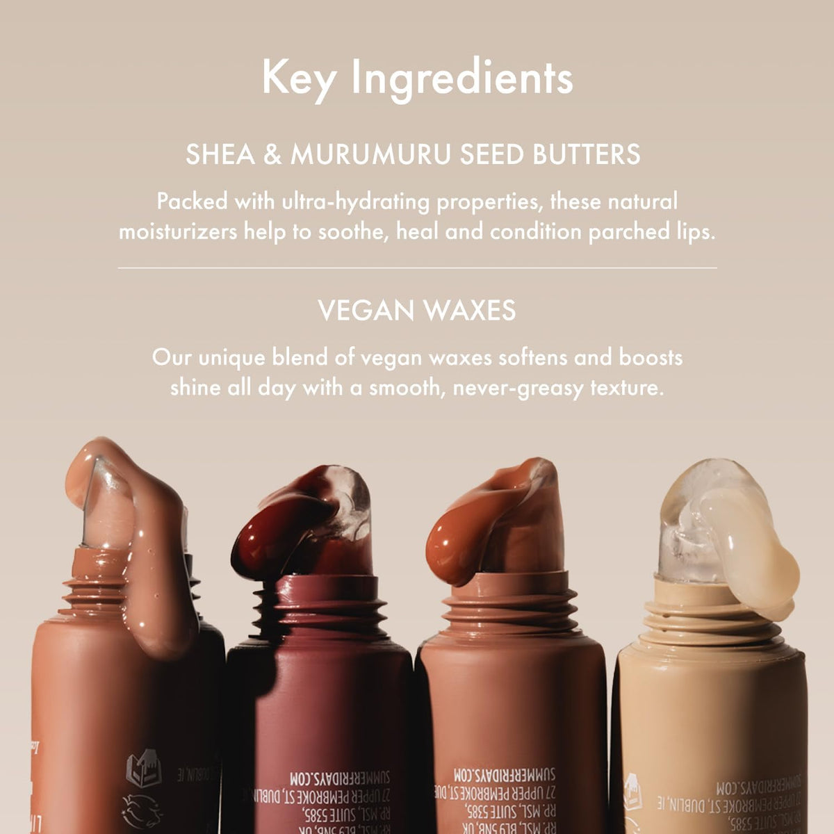 Baume à lèvres Vanilla Beige sur les lèvres, éclat naturel