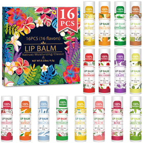 Baume à lèvres VISRIE pack de 16 saveurs avec présentation colorée