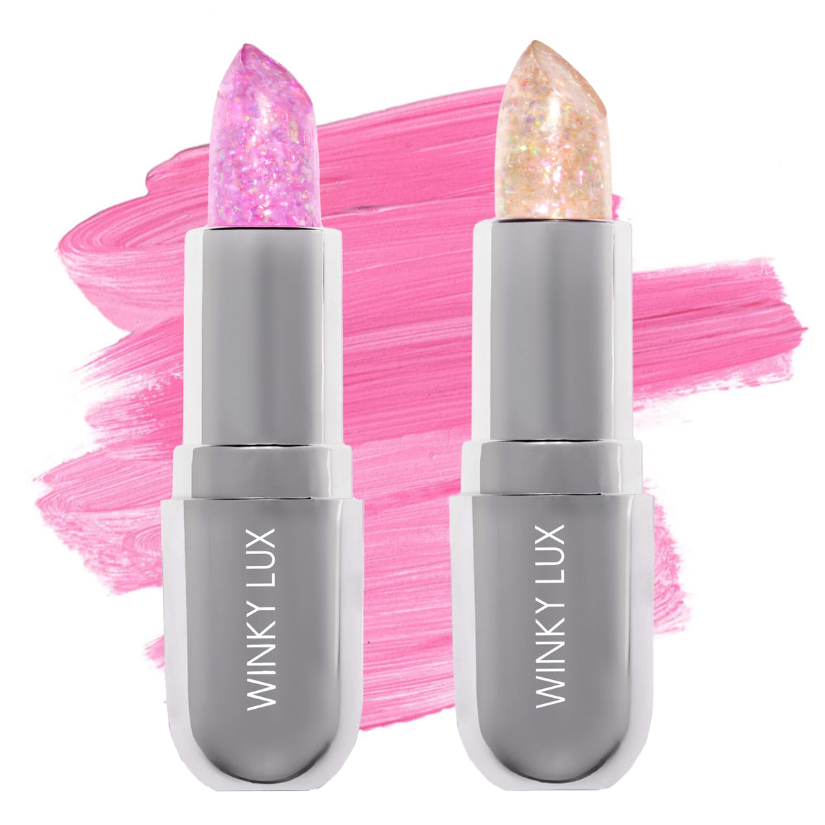 Baume à lèvres Winky Lux Lavender & Rainbow Glitter Confetti en vue de face