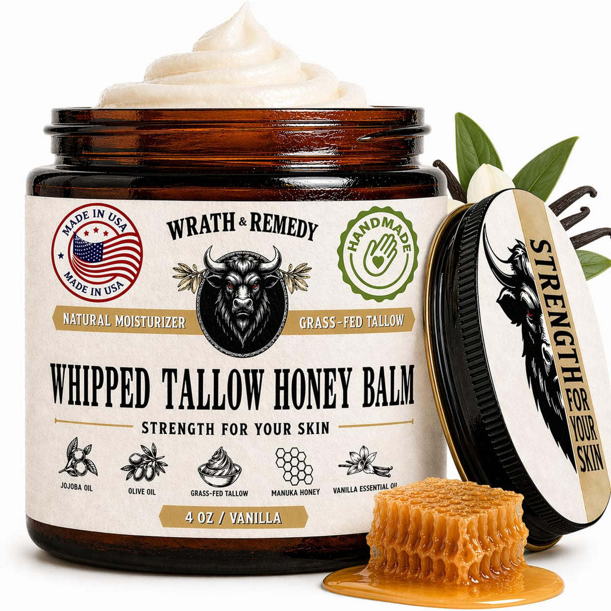 Baume au suif de boeuf bio Wrath & Remedy 240g vue avant
