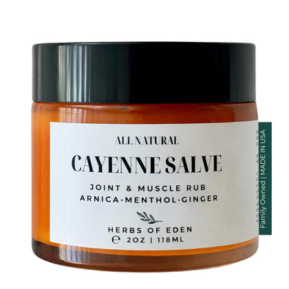 Baume Cayenne Arnica Bio de Herbs of Eden en pot en verre