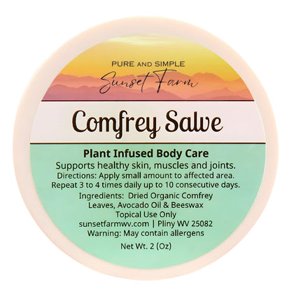 Baume comfrey bio 68g vue de face avec couvercle en plastique