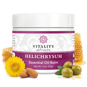 Baume d'Hélichryse Vitality 2oz vue avant avec étiquette