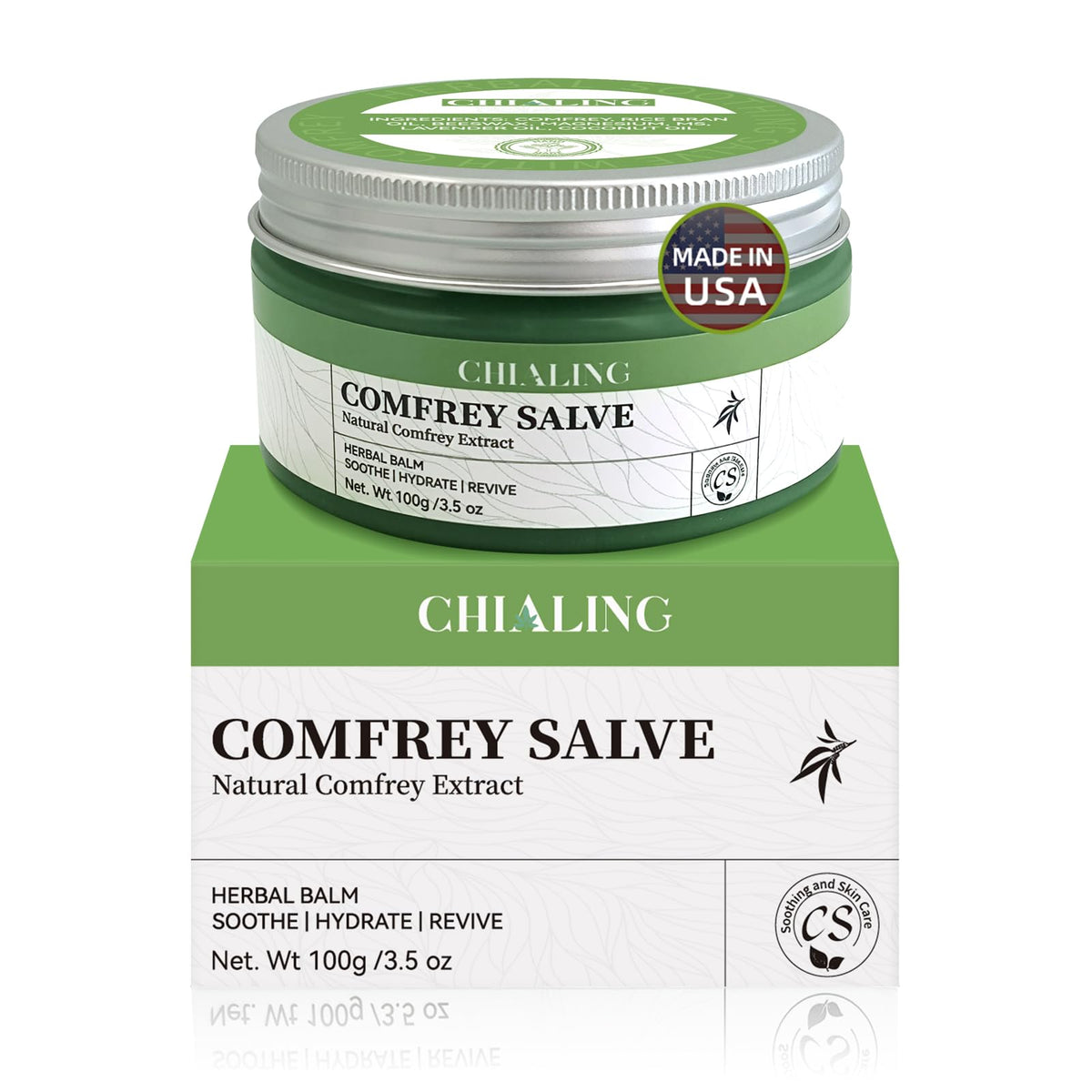 Baume de consoude Chialing 100g vue de face avec étiquette