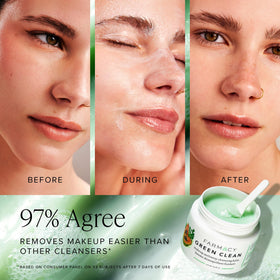 Baume démaquillant Farmacy Green Clean 200ml texture sur une main