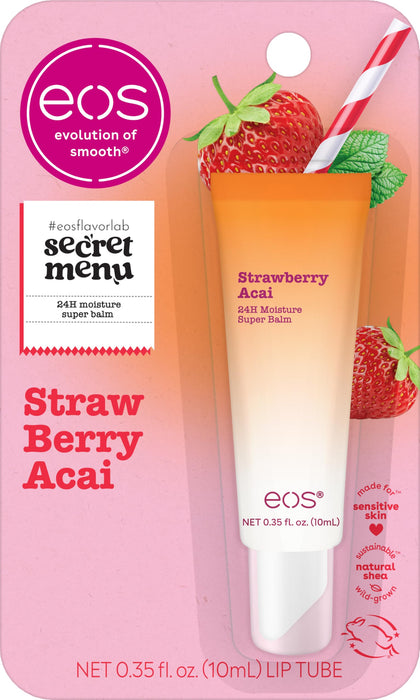 Baume eos 24H Acai Fraise vue avant avec packaging