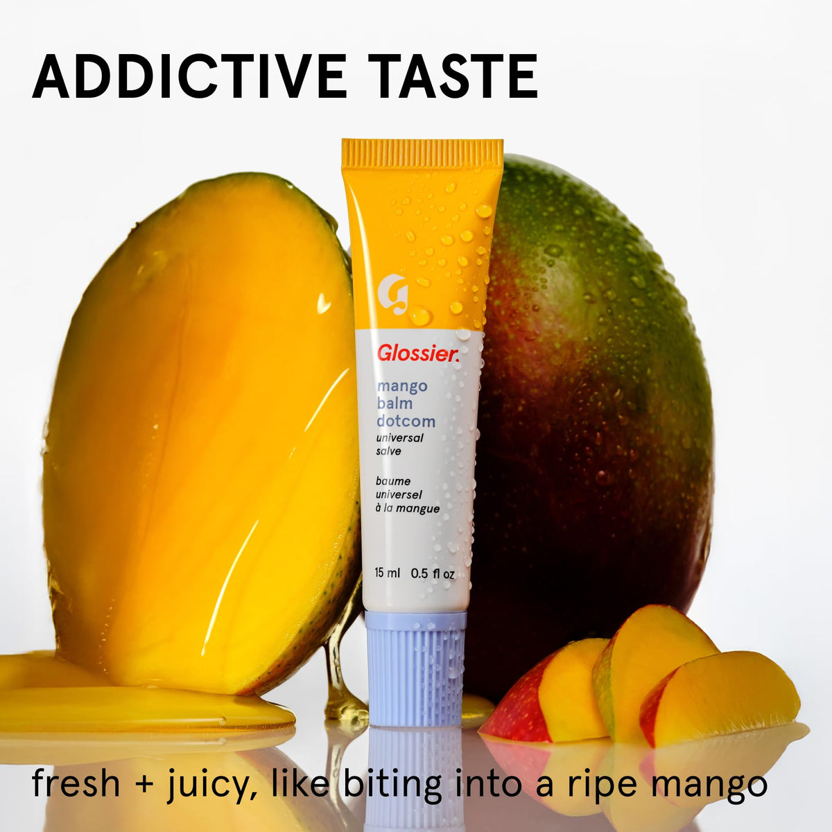 Baume Glossier Balm Dotcom teinté mangue en tube