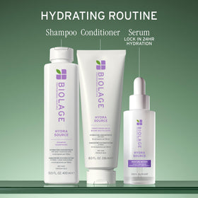 Baume Hydra Source Biolage dans une salle de bain