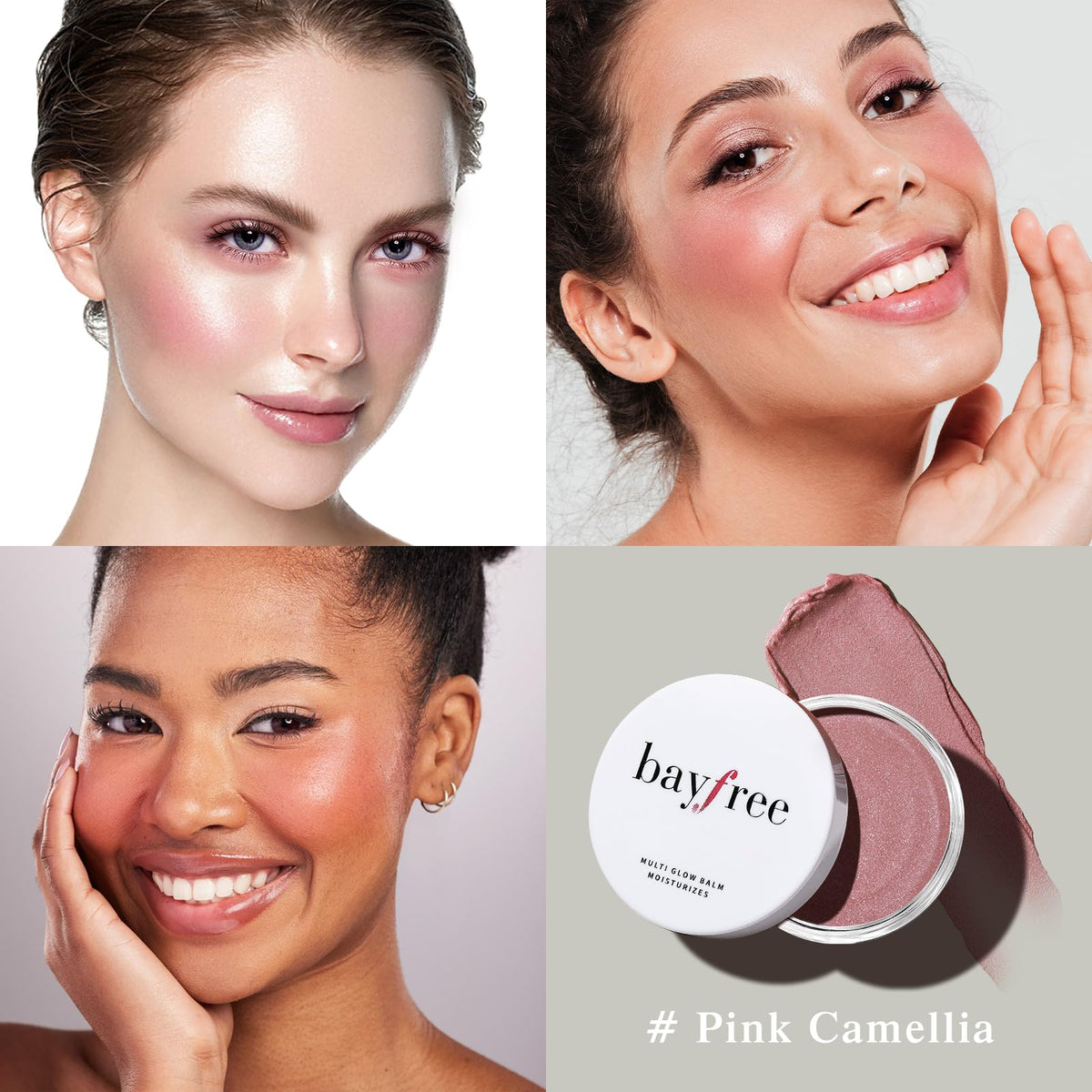Baume Multi Glow bayfree 40g application sur joues
