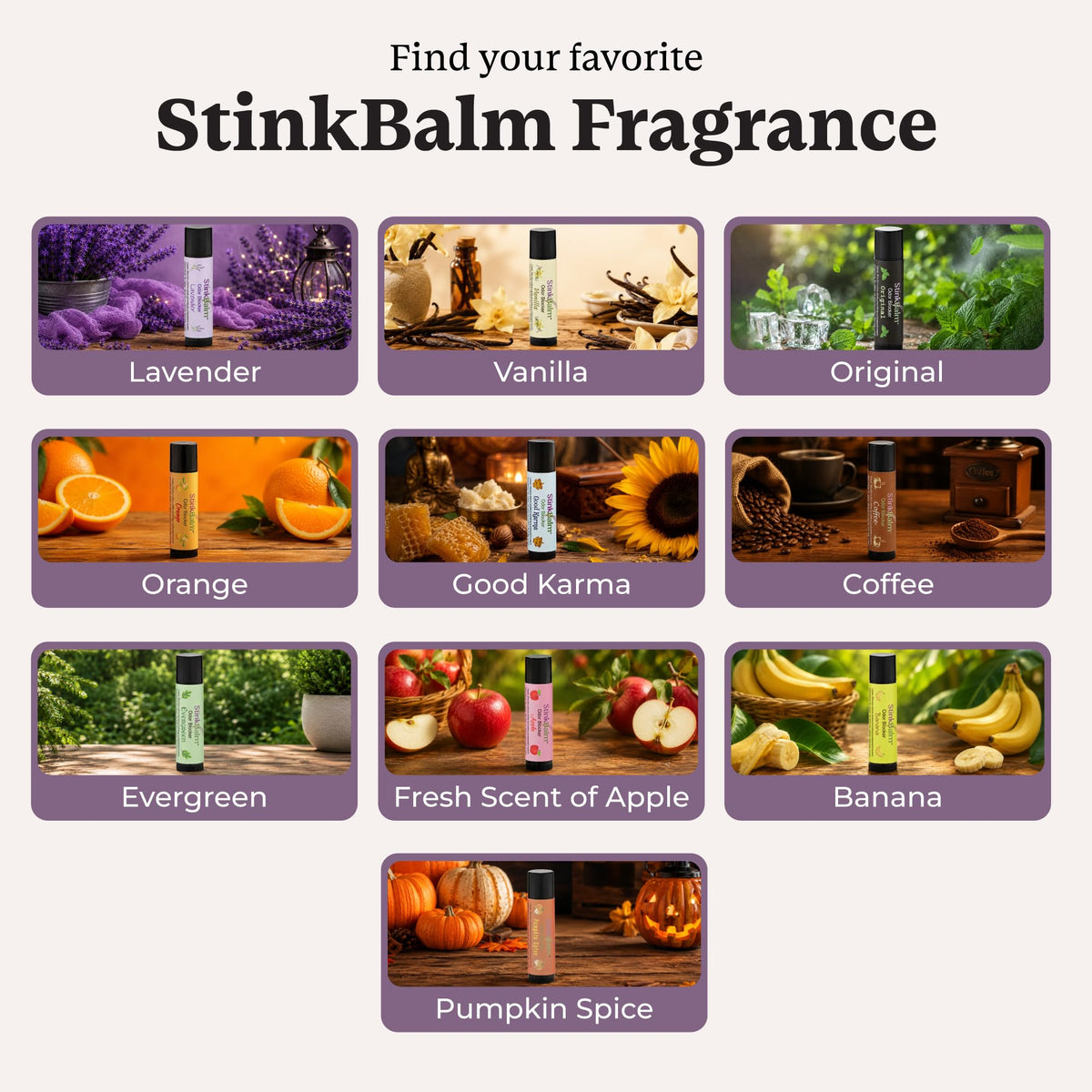 Baume StinkBalm Lavande dans un sac de voyage