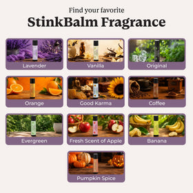 Baume StinkBalm Lavande dans un sac de voyage